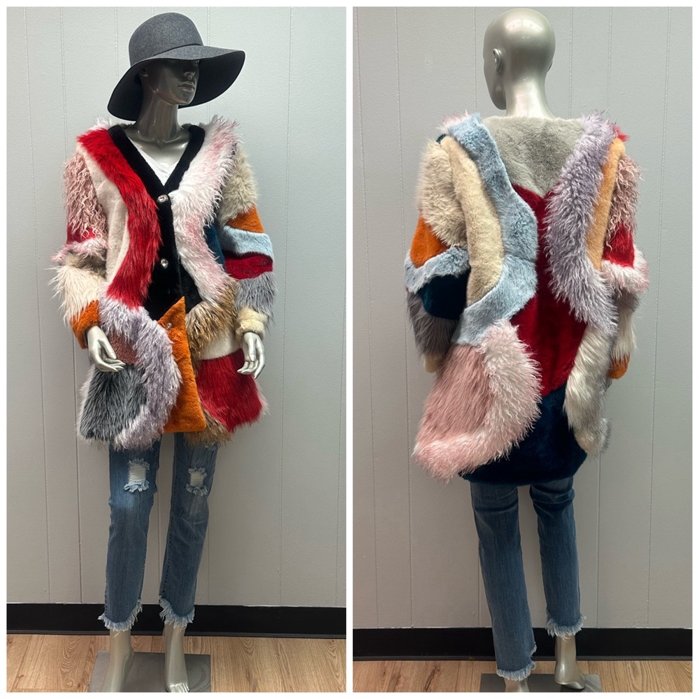 Patch it Faux Fur Coat